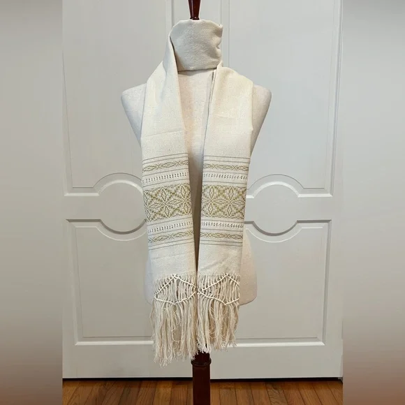 Cotton and Silk Traditional Mexican rebozo from Oaxaca. Mexican shawl, Handloom! - Picture 8 of 10